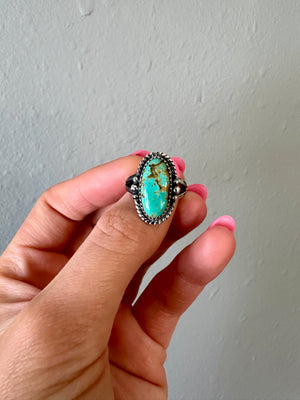 Oval Turquoise and Sterling Silver Ring