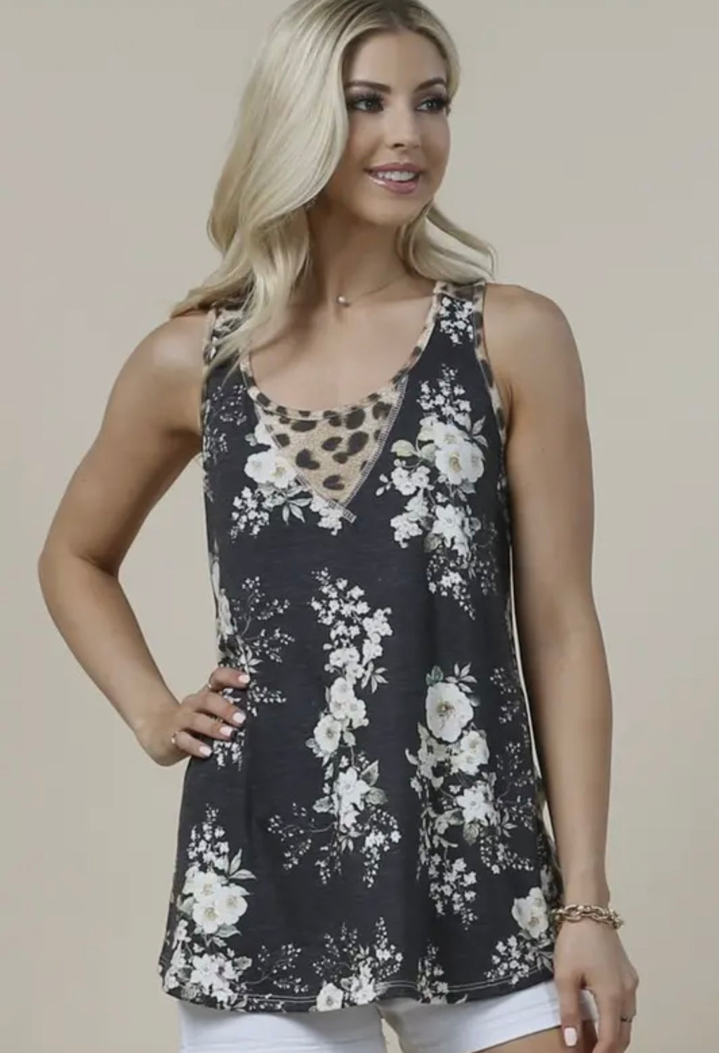 Floral Leopard Tank