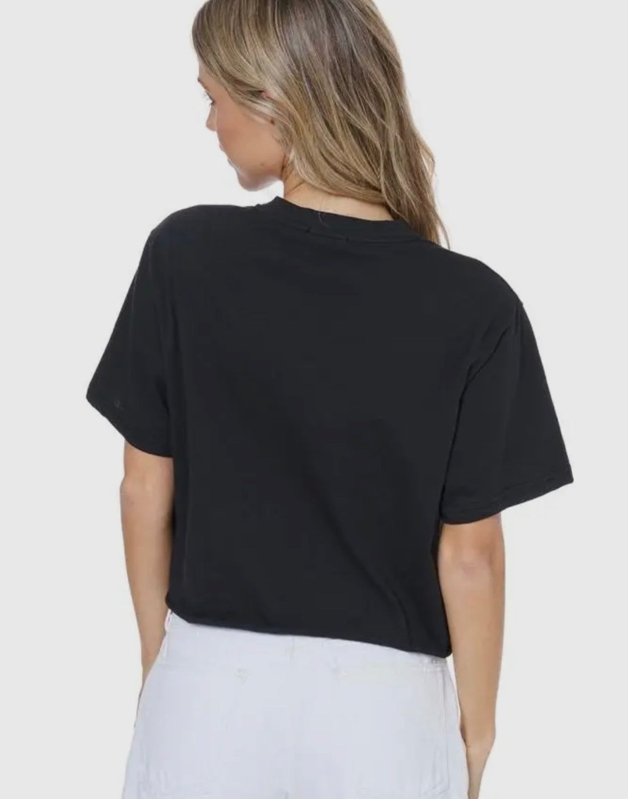 Cowboy Boots Cropped Graphic Tee (Black)