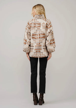 Aztec Jacquard Mock Neck Pullover