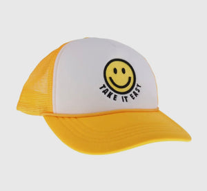 Take It Easy Smiley Face C.C Trucker Ball Cap