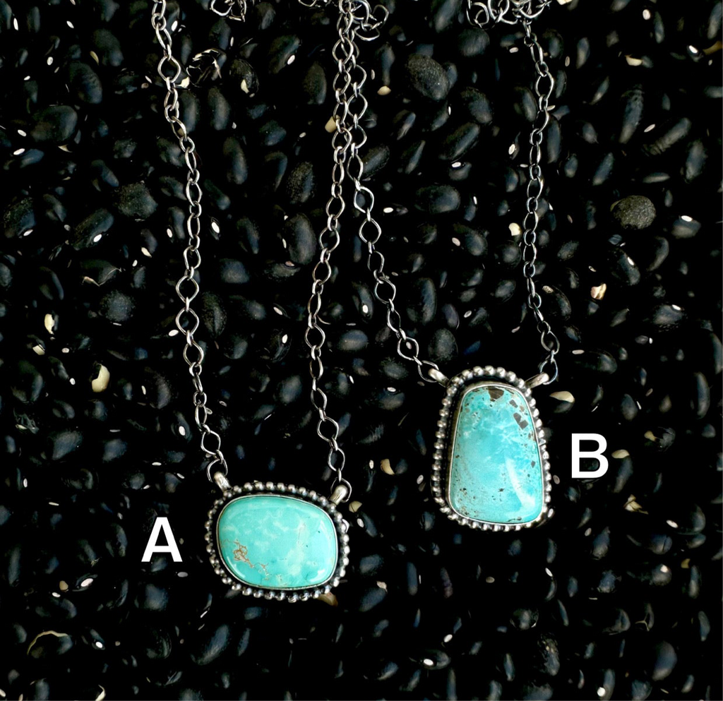 Sterling Silver & Pilot Mountain Turquoise Necklace