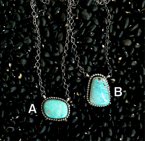 Sterling Silver & Pilot Mountain Turquoise Necklace