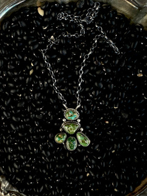 Sterling Silver & Sonoran Gold or Sterling Silver & Royston Cluster Necklace