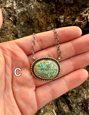 Number 8 Turquoise & Sterling Silver Necklace