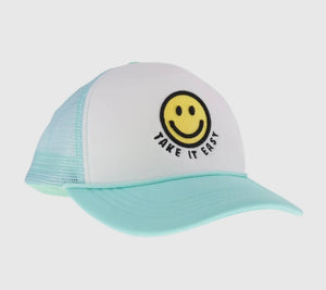 Take It Easy Smiley Face C.C Trucker Ball Cap