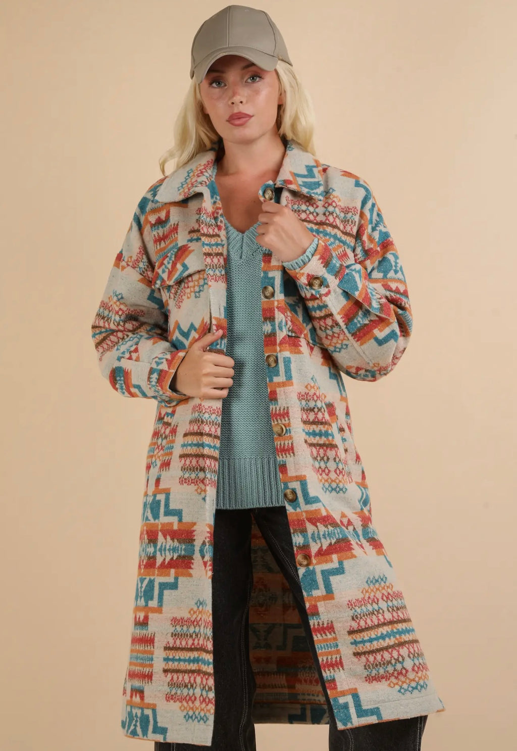 Mojave Moon Aztec Jacket (Teal Mix)