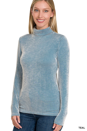 Ribbed Turtle Neck (Teal)