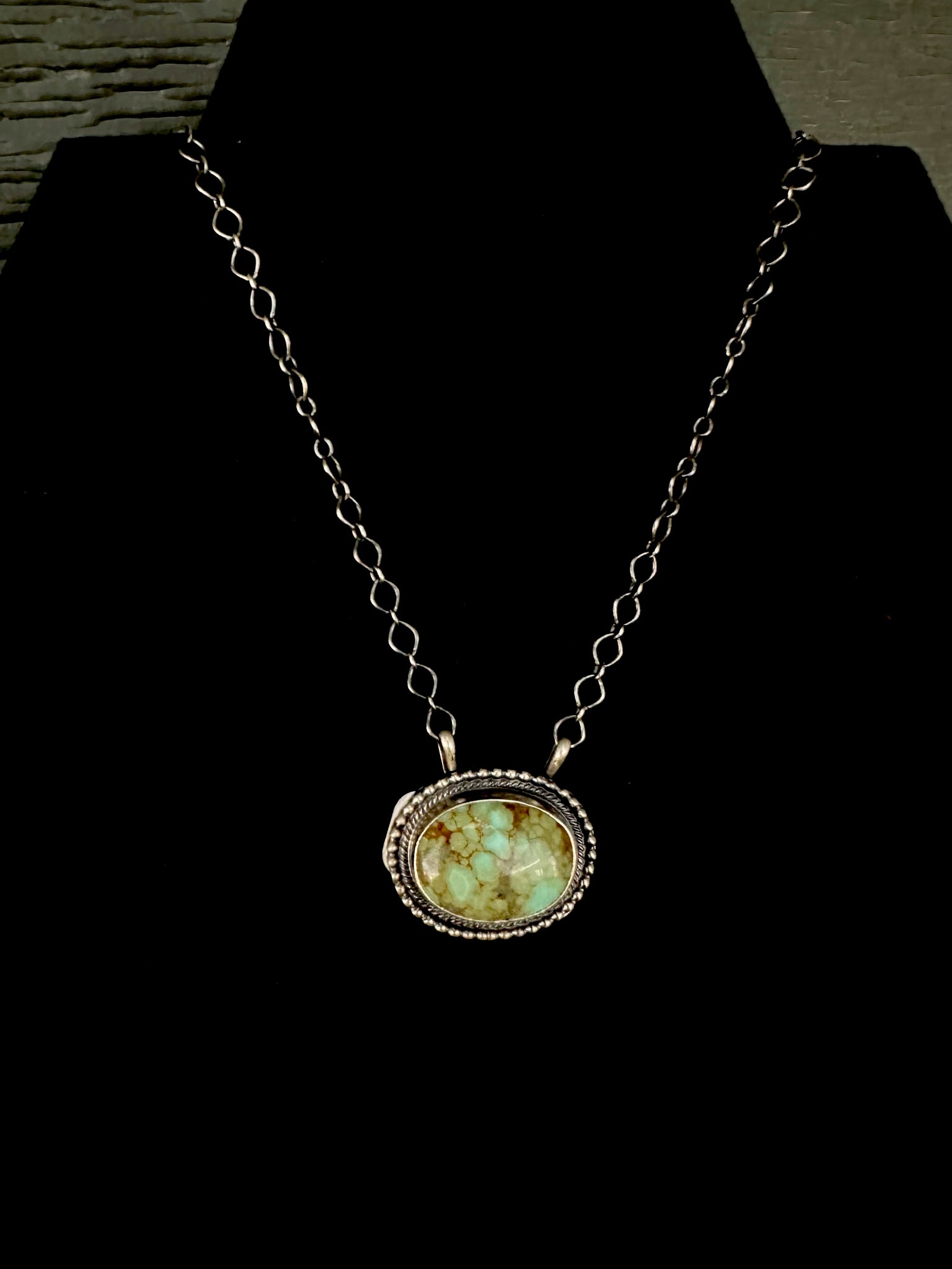 Number 8 Turquoise & Sterling Silver Necklace