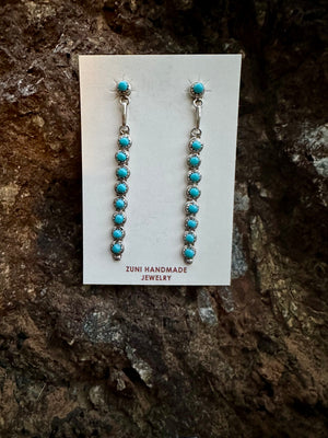 Davis Kaamasee Zuni Turquoise Post Drop Earrings
