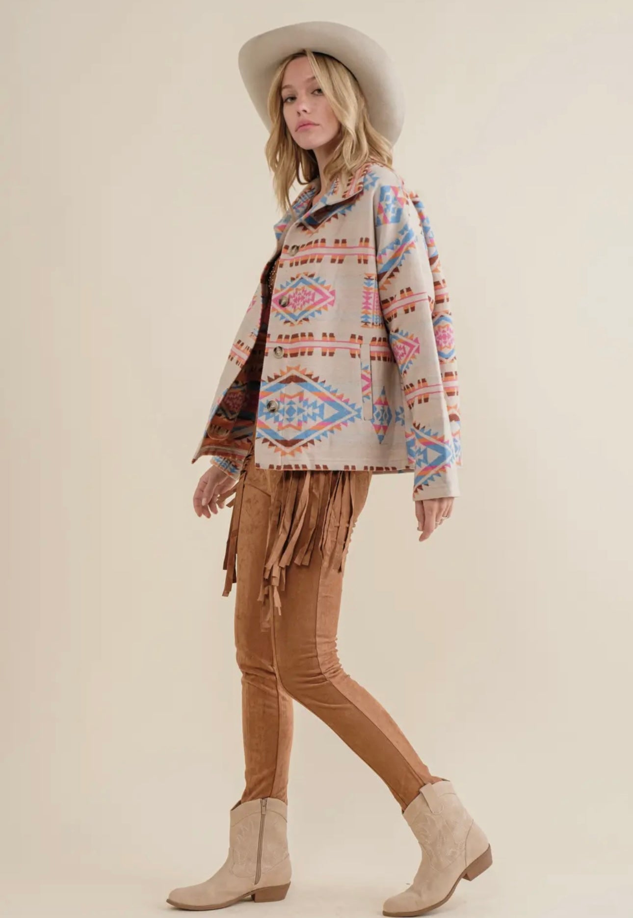 Emmie Multi Aztec Button Up Jacket
