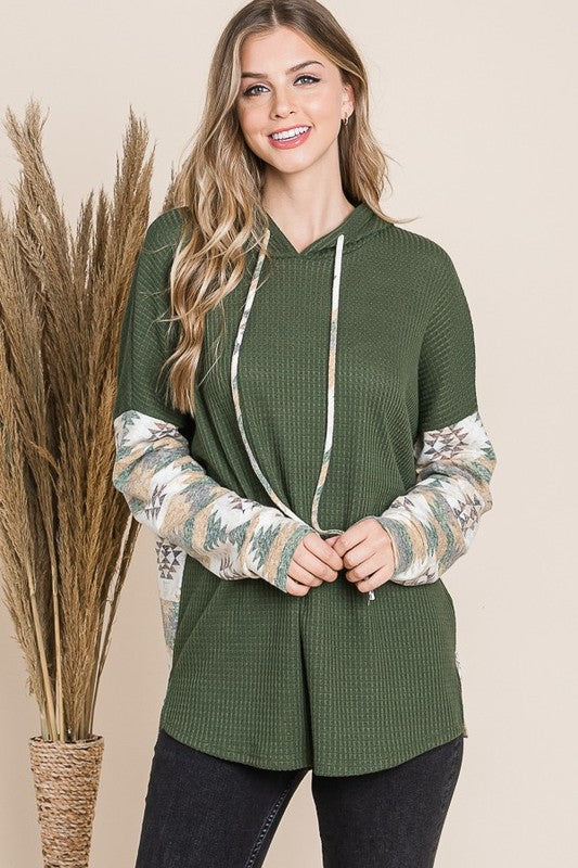 Olive Green Aztec Pullover