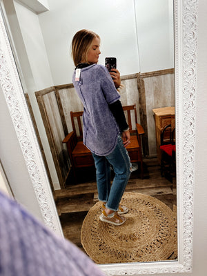 Violet Waffle Knit Top