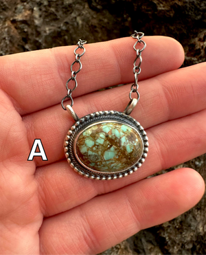 Number 8 Turquoise & Sterling Silver Necklace