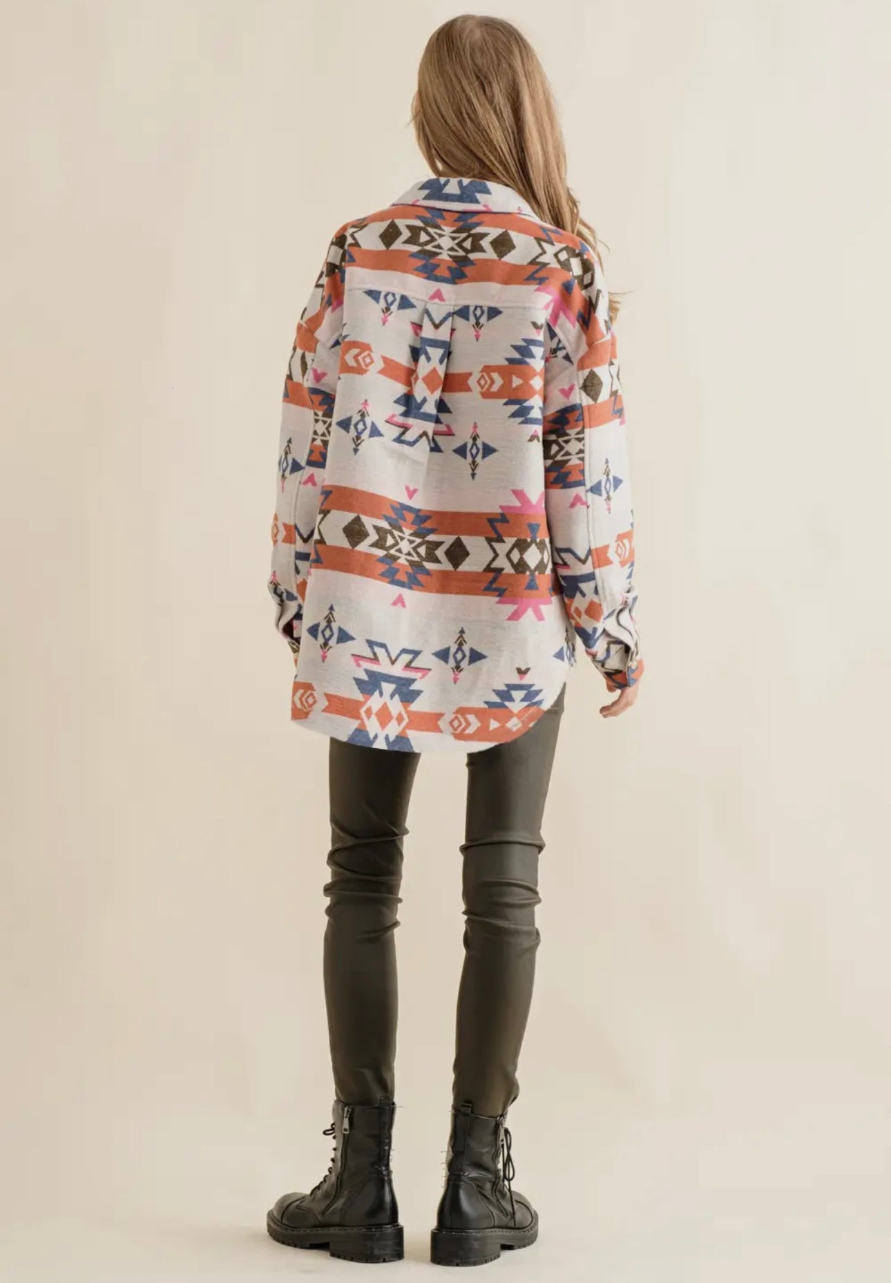 Crossroads Aztec Button Up Shacket