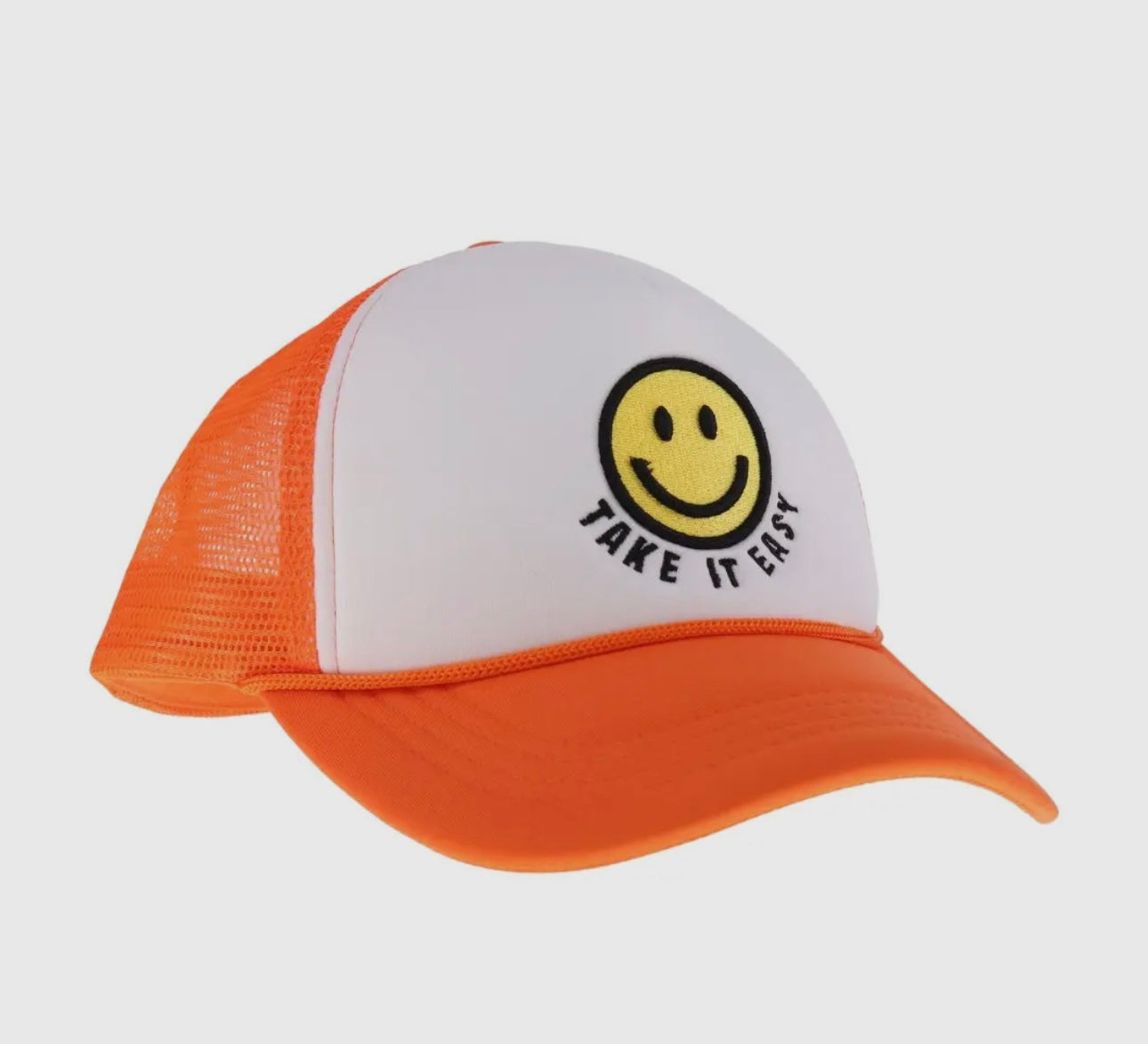 Take It Easy Smiley Face C.C Trucker Ball Cap