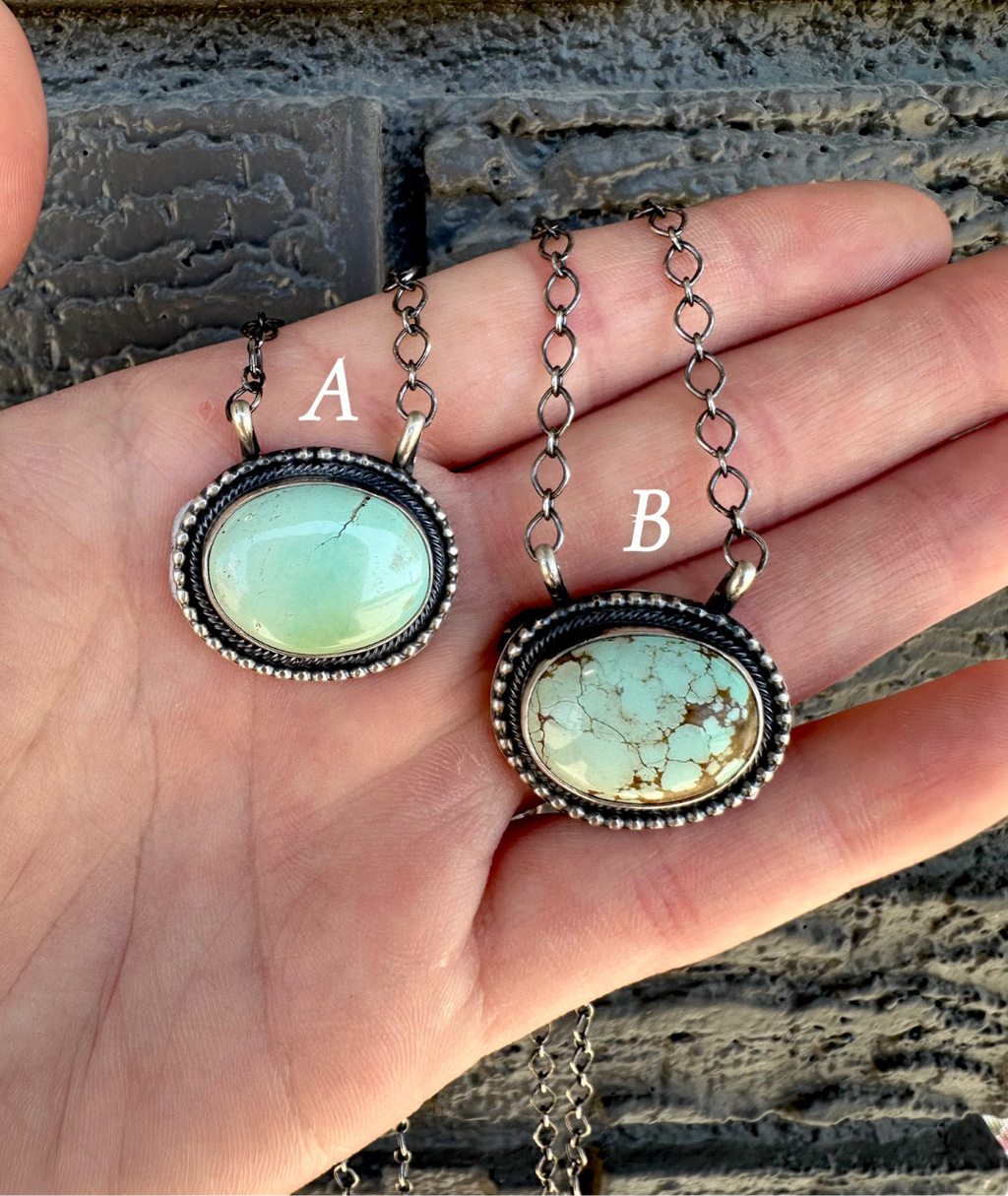 #8 Turquoise and Sterling Silver Bar Necklace