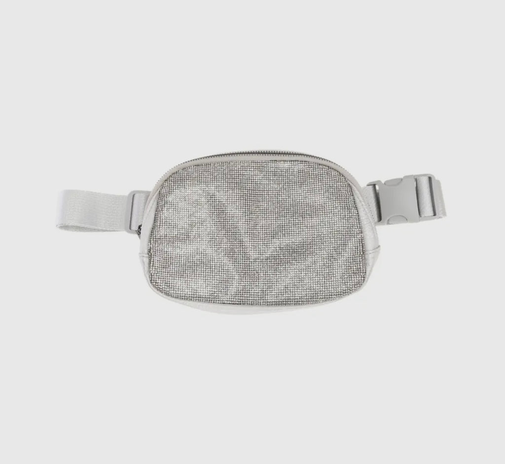 C.C Rhinestone Belt Bag (Silver)