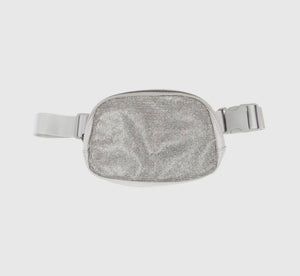C.C Rhinestone Belt Bag (Silver)
