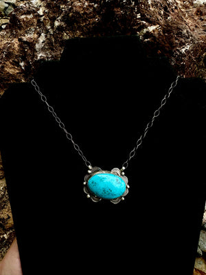 Kingman Turquoise & Sterling Silver Necklace by Tia Long