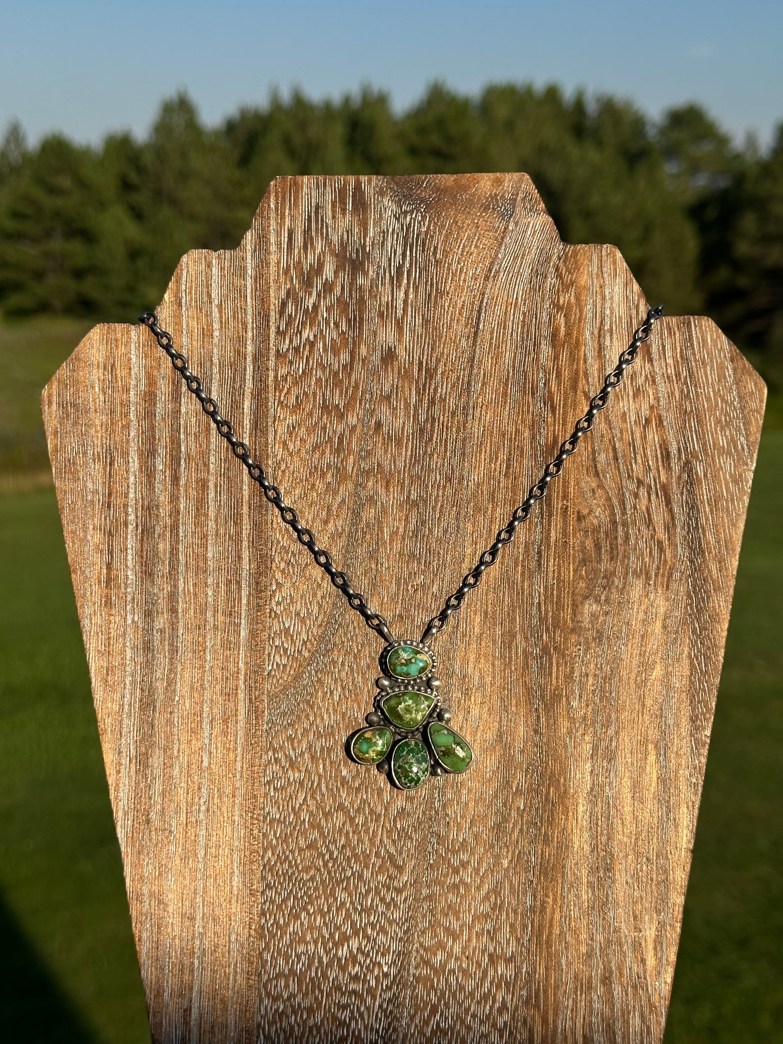 Sterling Silver & Sonoran Gold or Sterling Silver & Royston Cluster Necklace