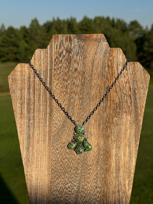 Sterling Silver & Sonoran Gold or Sterling Silver & Royston Cluster Necklace