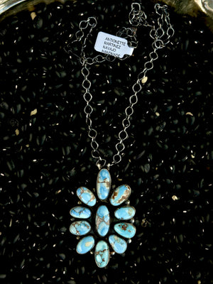 Golden Hills Turquoise & Sterling Silver Cluster Necklace