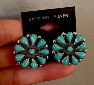 Kingman Turquoise Cluster Post Earrings