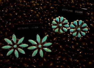 Kingman Turquoise Cluster Post Earrings