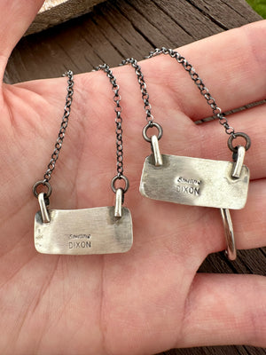 Pink Conch Sterling Silver Bar Necklace