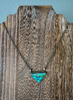 Sterling Silver & Turquoise Triangle Necklace