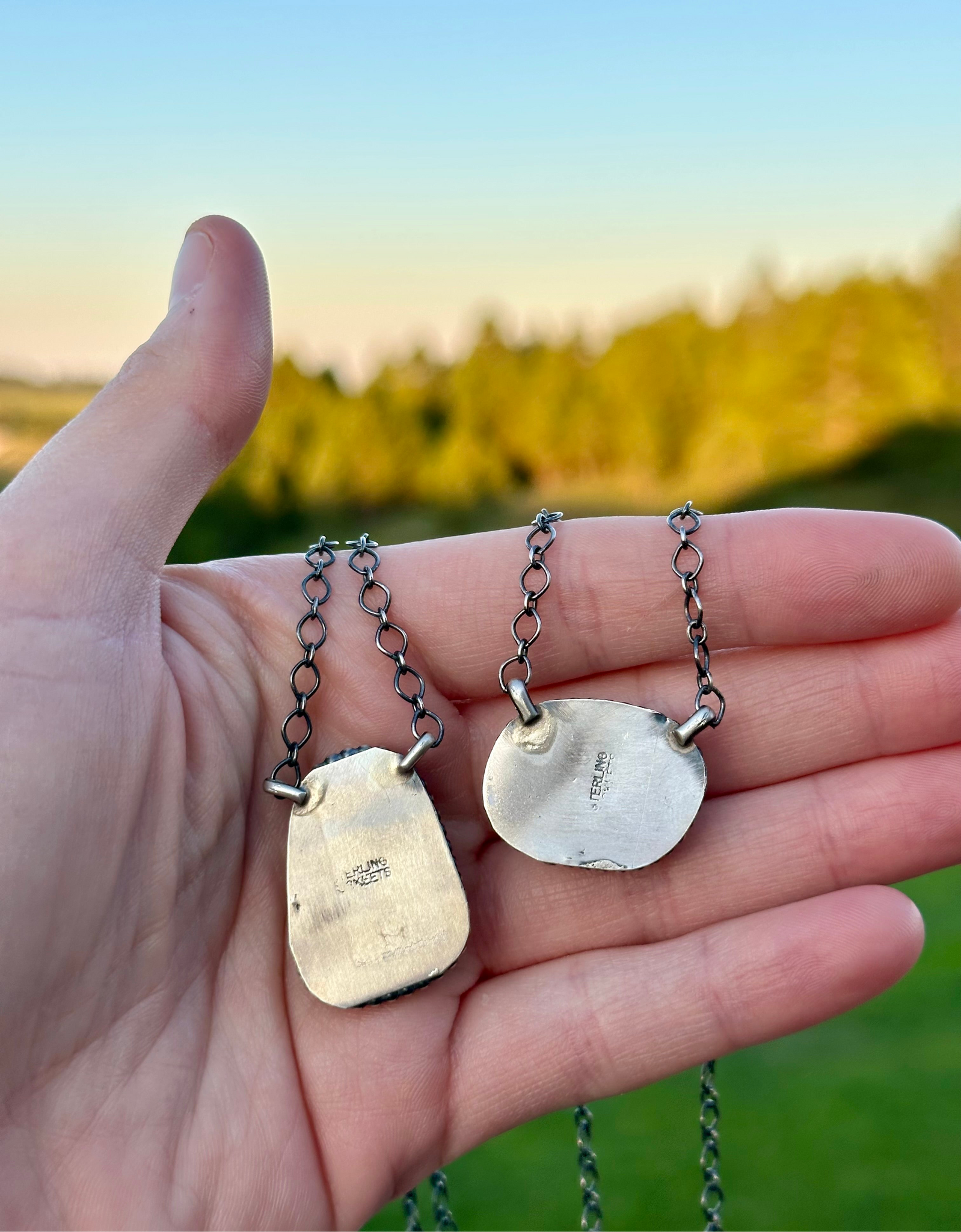Sterling Silver & Pilot Mountain Turquoise Necklace