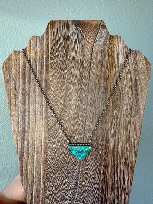 Sterling Silver & Turquoise Triangle Necklace