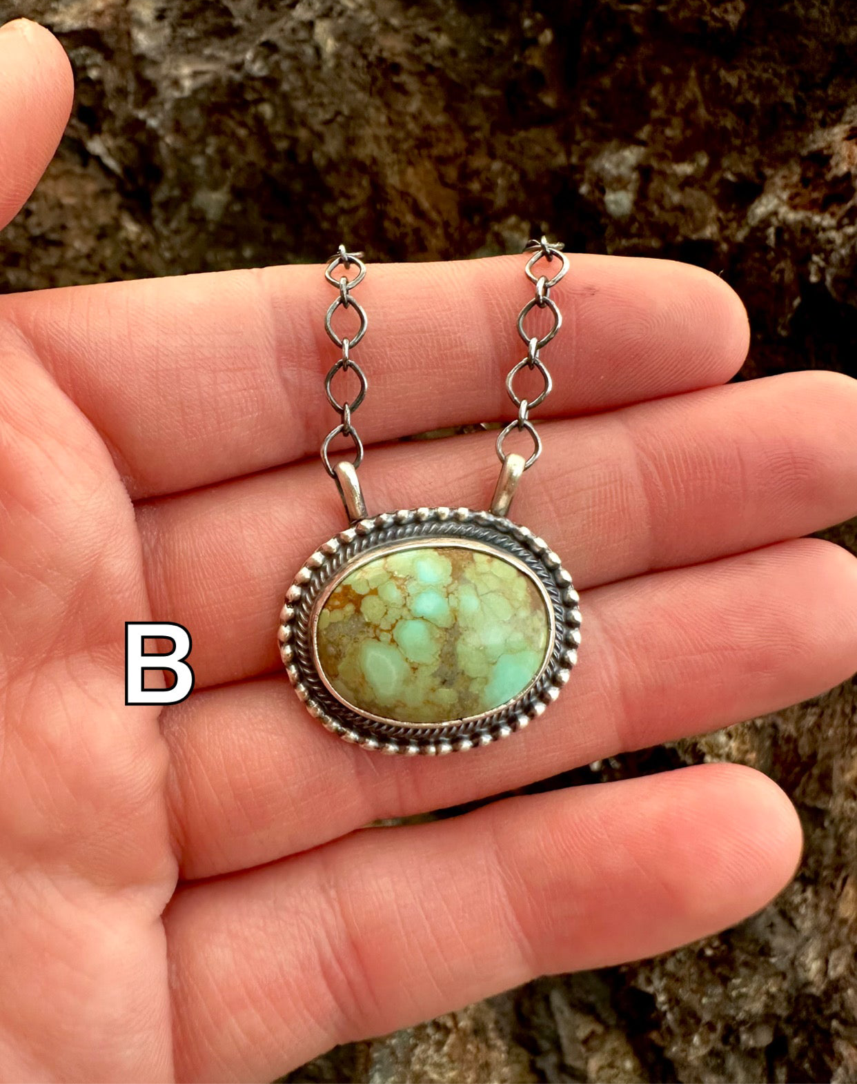 Number 8 Turquoise & Sterling Silver Necklace