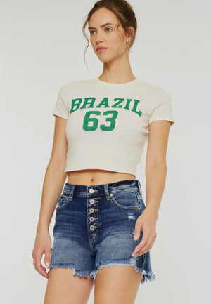 KanCan High Waisted Mom Fit Denim Shorts