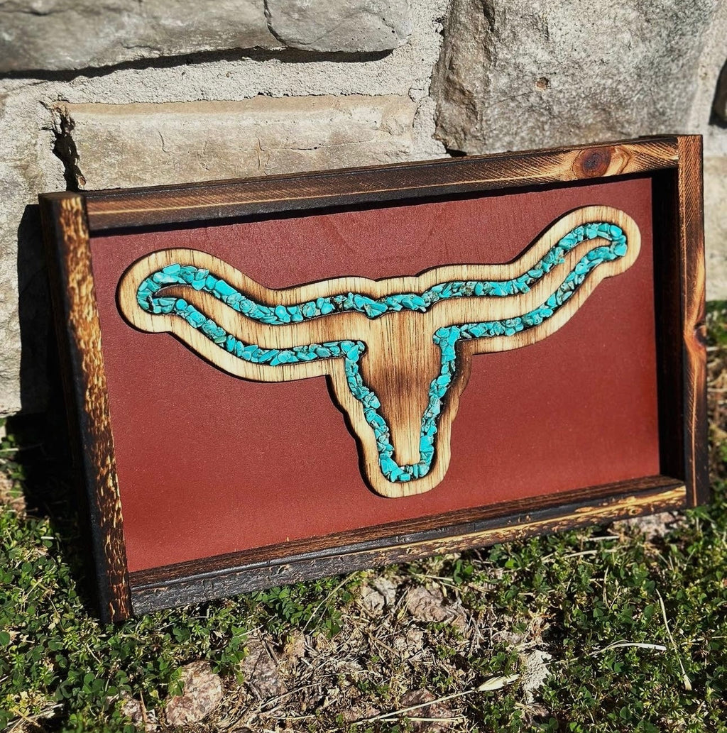 Longhorn Turquoise River Sign