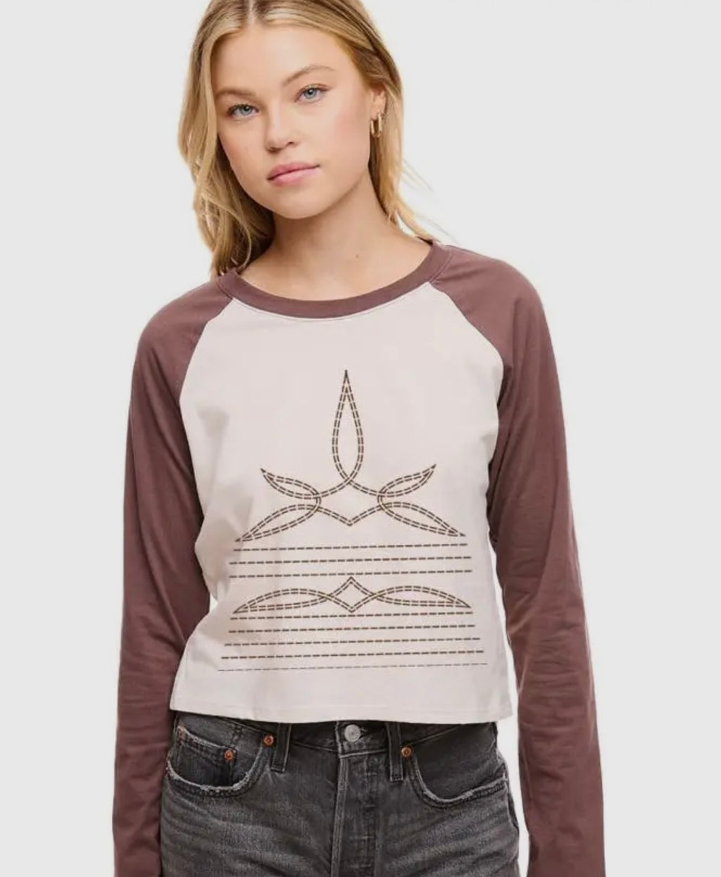 Boot Stitch Long Sleeve (Brown)