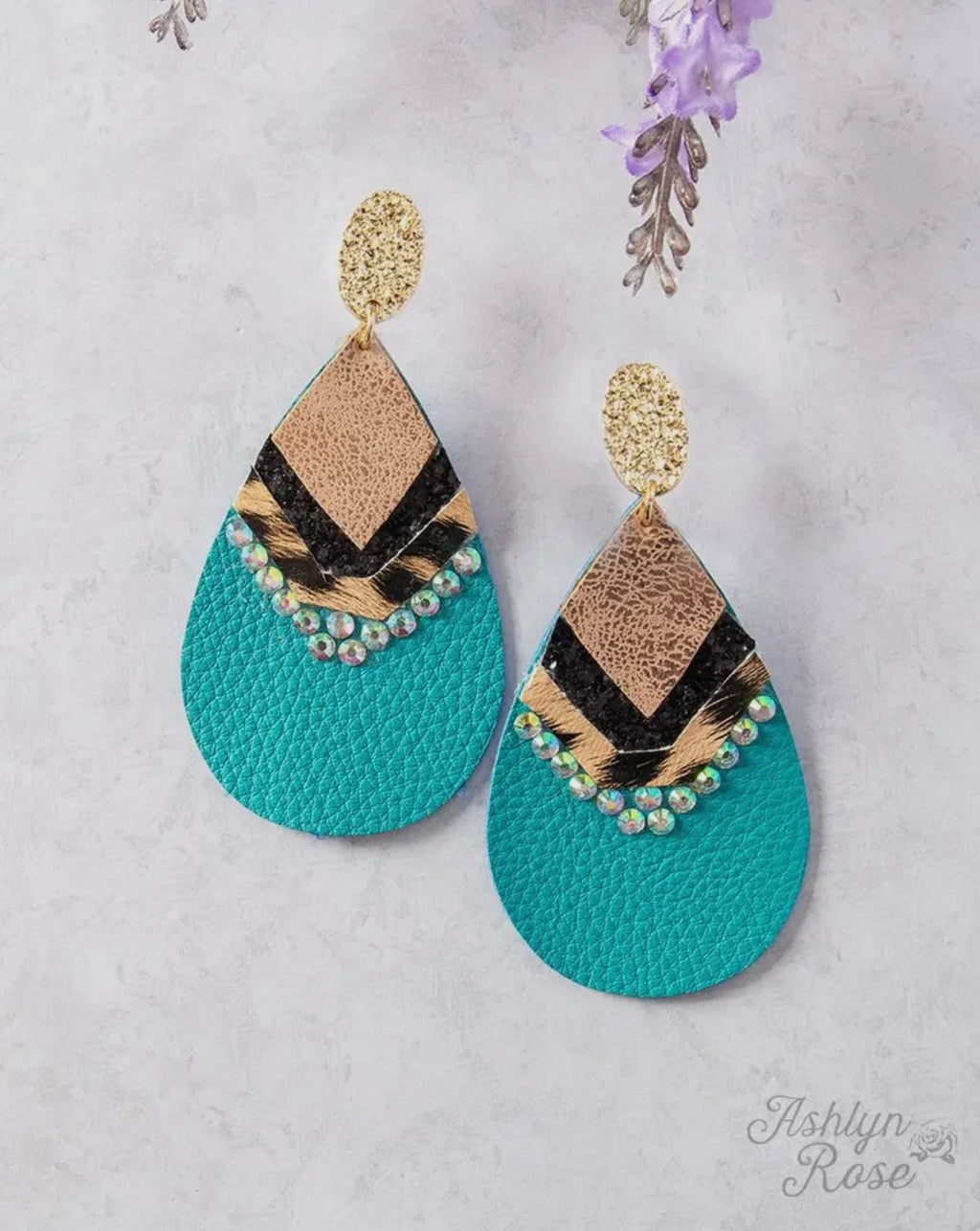 Way You Are Pleather Teardrop Earrings, Turquoise