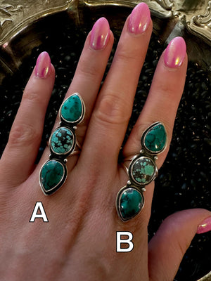 3 Stone Turquoise Ring