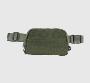 Green Southwest Patterned C.C Belt Bag