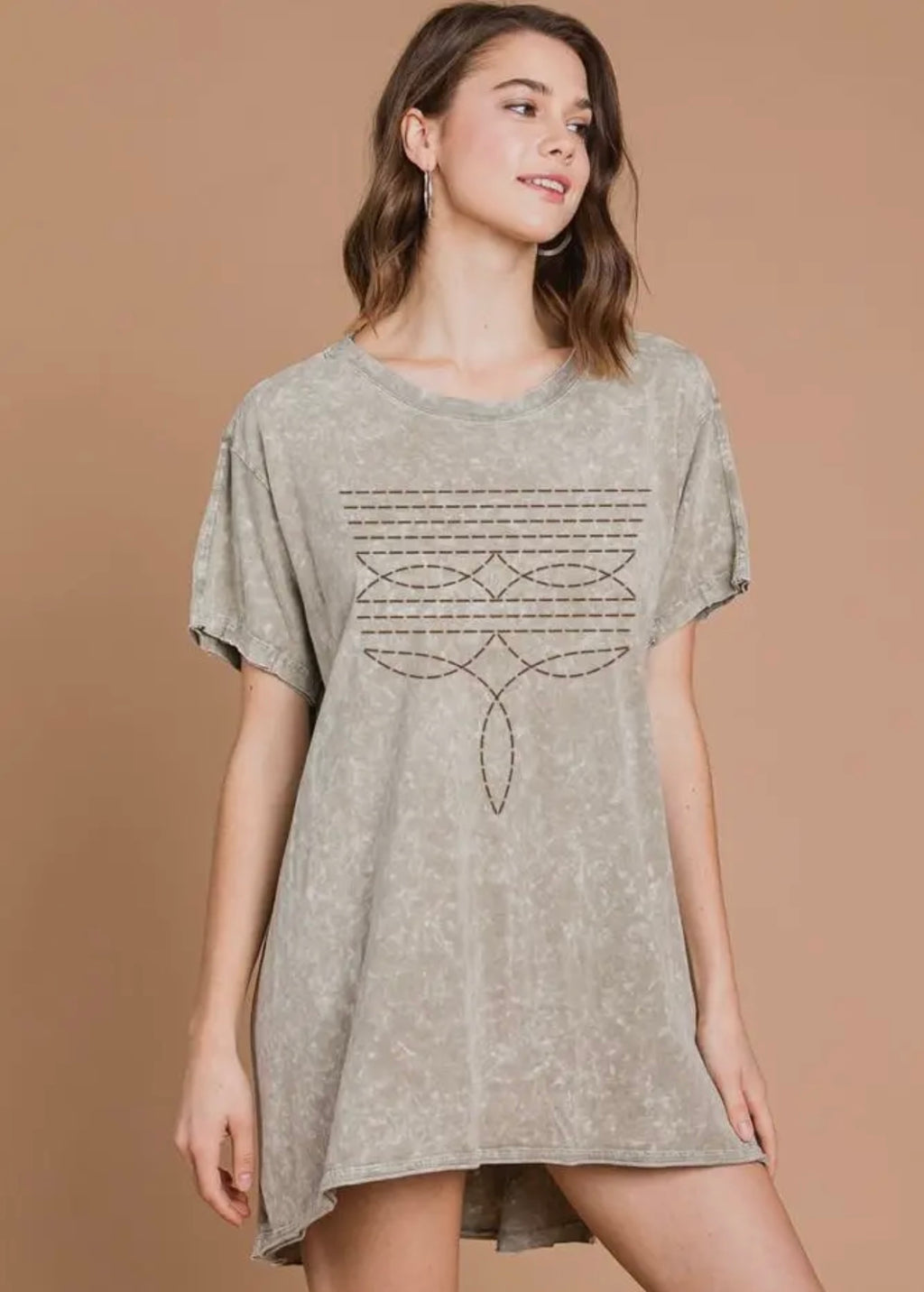 Boot Stitch Graphic Tee (Mocha)