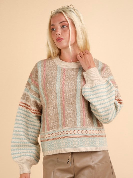 Sage Aztec Sweater