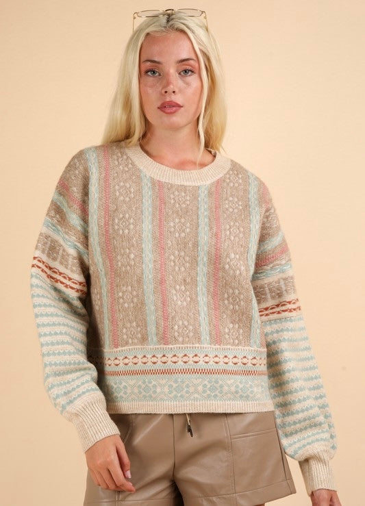 Sage Aztec Sweater