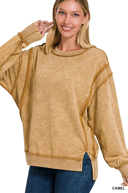 Camel Acid Wash Crew