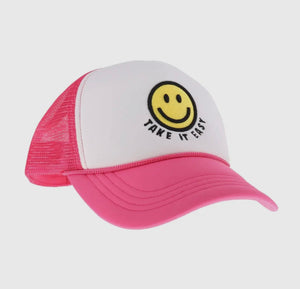 Take It Easy Smiley Face C.C Trucker Ball Cap