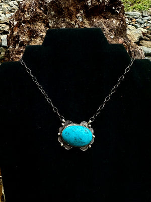 Kingman Turquoise & Sterling Silver Necklace by Tia Long