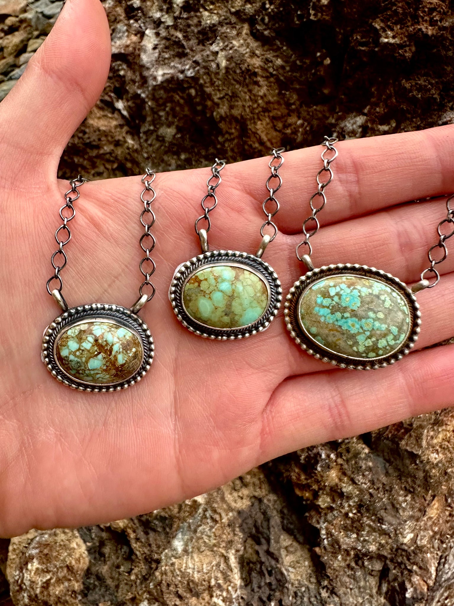 Number 8 Turquoise & Sterling Silver Necklace