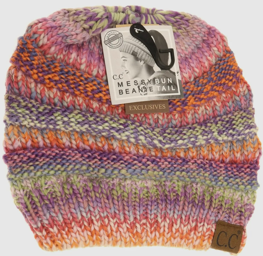 Multi Color Cable Knit C.C Beanie