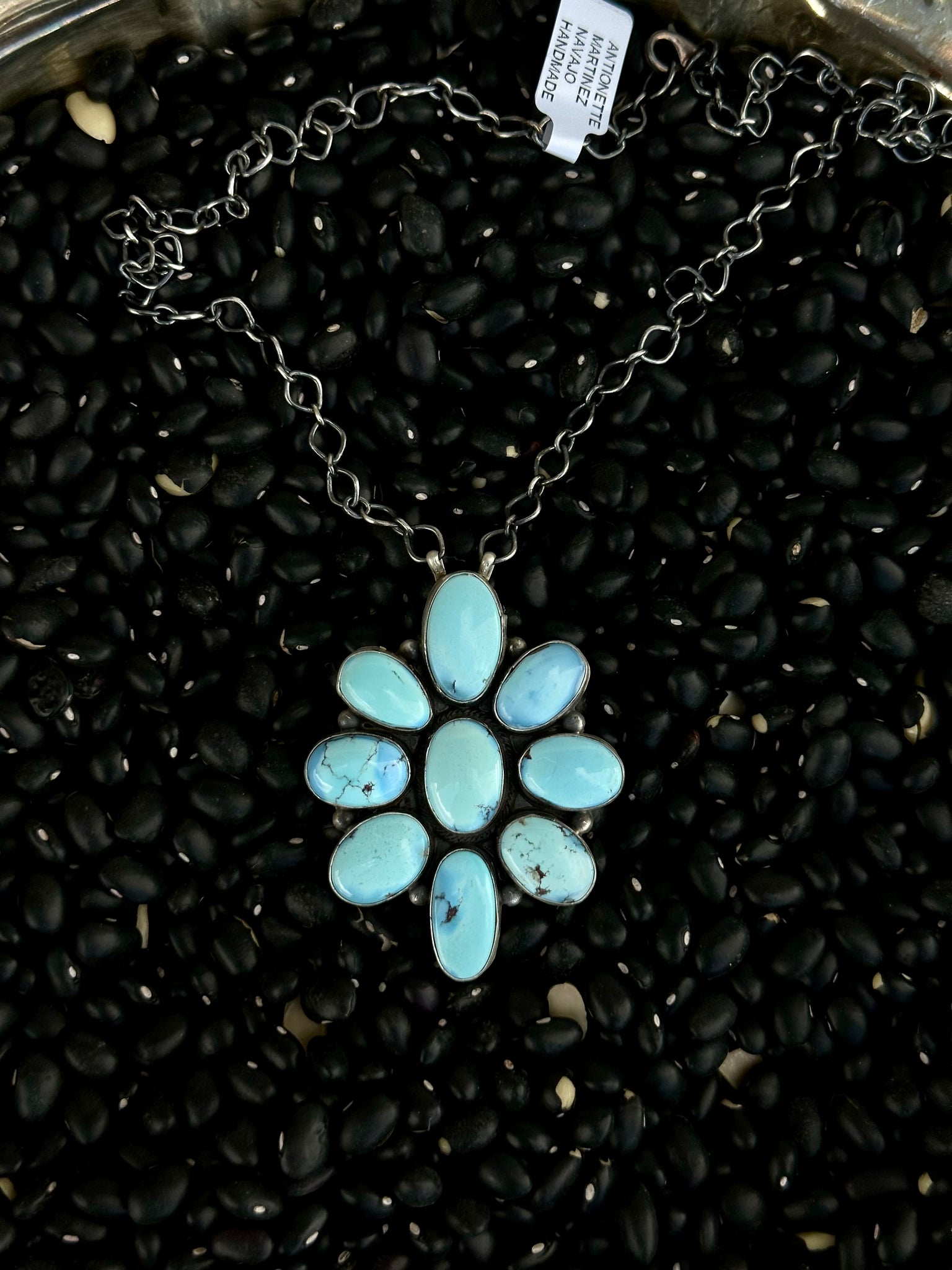 Golden Hills Turquoise & Sterling Silver Cluster Necklace