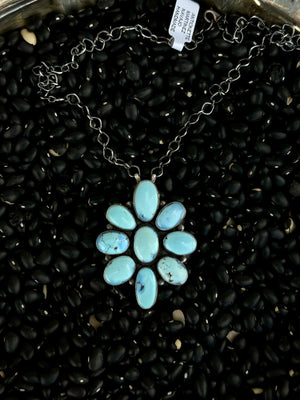 Golden Hills Turquoise & Sterling Silver Cluster Necklace